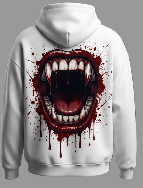 Rippah Mode ON Bloodfang Hoodie – White Edition